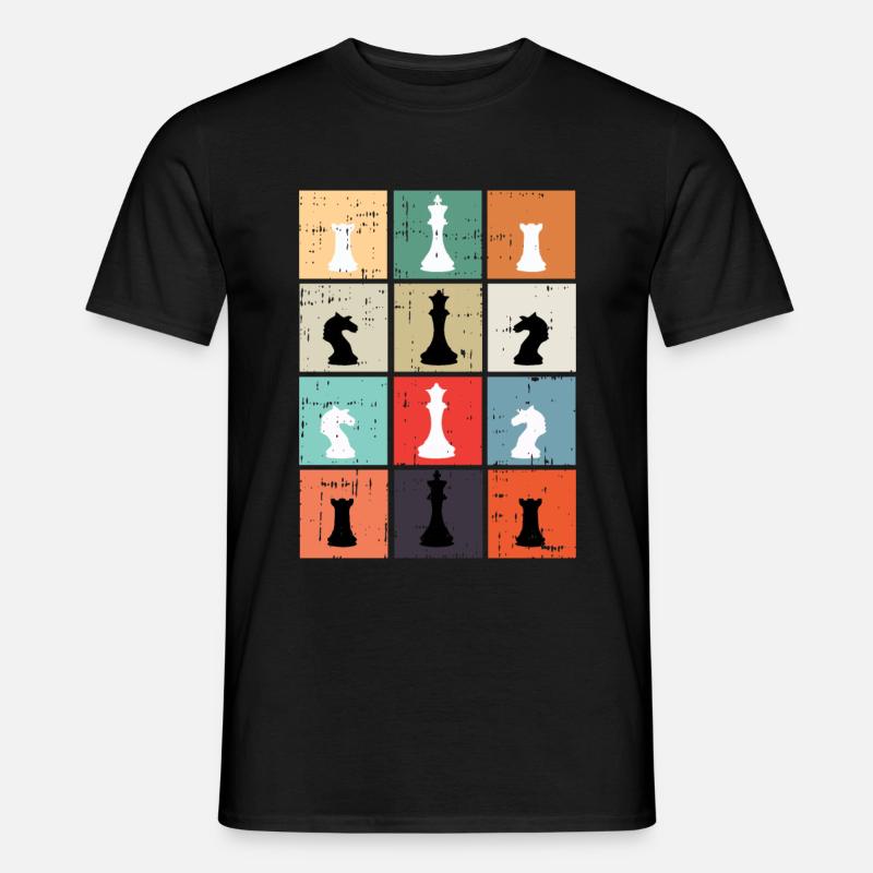 Chess chess board king queen knight gift - Men’s T-shirt - black