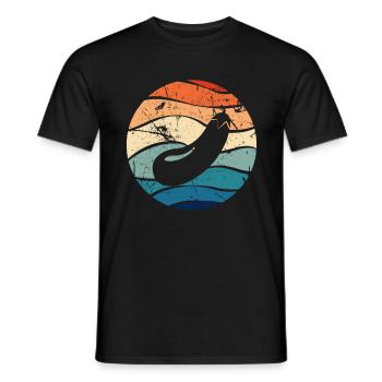 Cadeau rétro végétalien végétarien aubergine - T-shirt homme - noir - Devant - AI Model Male 178 light (178cm)