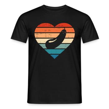 Aubergine Gemüse Vegetarier Veganer Retro Geschenk - Männer T-Shirt - Schwarz - Vorne - AI Model Male 178 light (178cm)