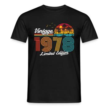 Vintage 1978 78 Anniversaire Rétro Millésime cadeau - T-shirt homme - noir - Devant - AI Model Male 178 light (178cm)