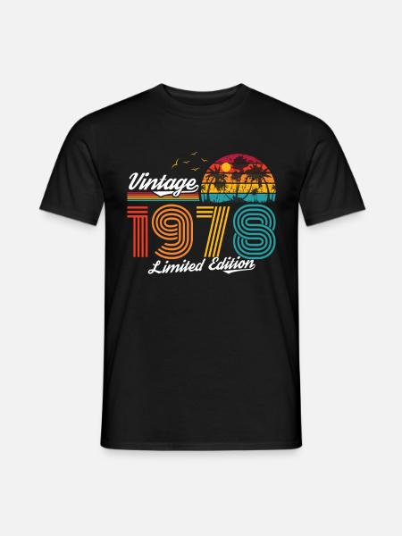 Vintage 1978 78 Anniversaire Rétro Millésime cadeau - T-shirt homme - noir