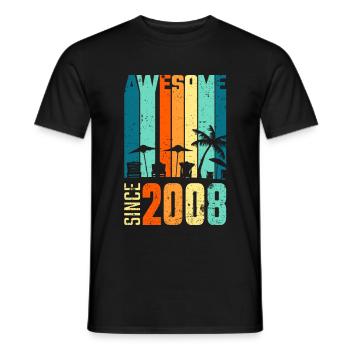 Vintage 2008 08 Birthday Retro Vintage Gift - Men's T-Shirt - black - Front - AI Model Male 178 light (178cm)