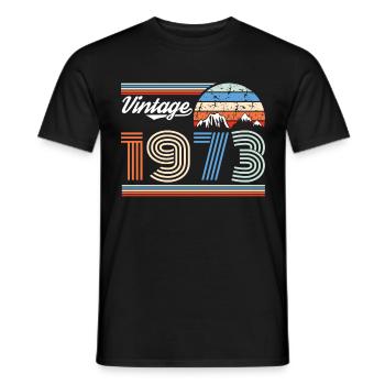 Vintage 1973 73 Anniversaire Rétro Millésime cadeau - T-shirt homme - noir - Devant - AI Model Male 178 light (178cm)