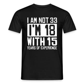 33 anniversaire ans d’expérience rengaine cadeau - T-shirt homme - noir - Devant - AI Model Male 178 light (178cm)