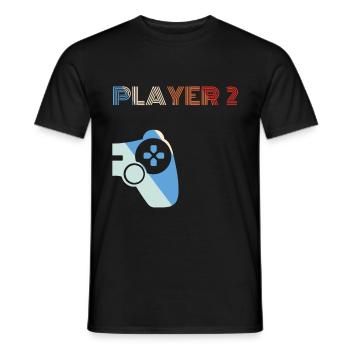 Player 2 Partner Duo Gamer Controller Geschenk - Männer T-Shirt - Schwarz - Vorne - AI Model Male 178 light (178cm)