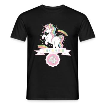 4th Birthday Unicorn Old Years Girl Gift - Men's T-Shirt - black - Front - AI Model Male 178 light (178cm)