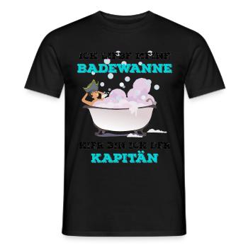 Ich liebe meine Badewanne Hier bin ich der Kapitän - Männer T-Shirt - Schwarz - Vorne - AI Model Male 178 light (178cm)