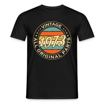 Vintage 1973 73 Anniversaire Rétro Millésime cadeau - T-shirt homme - noir - Devant - AI Model Male 178 light (178cm)