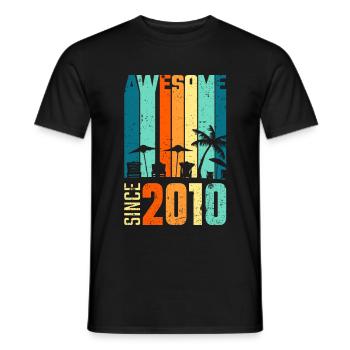 Vintage 2010 10 Anniversaire rétro millésime cadeau - T-shirt homme - noir - Devant - AI Model Male 178 light (178cm)