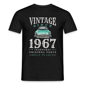 Vintage 1967 67 Geburtstag Retro Jahrgang Geschenk - Männer T-Shirt - Schwarz - Vorne - AI Model Male 178 light (178cm)