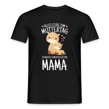 Muttertag Mutter Mummy Erster Giraffe Geschenk - Männer T-Shirt - Schwarz - Vorne - AI Model Male 178 light (178cm)