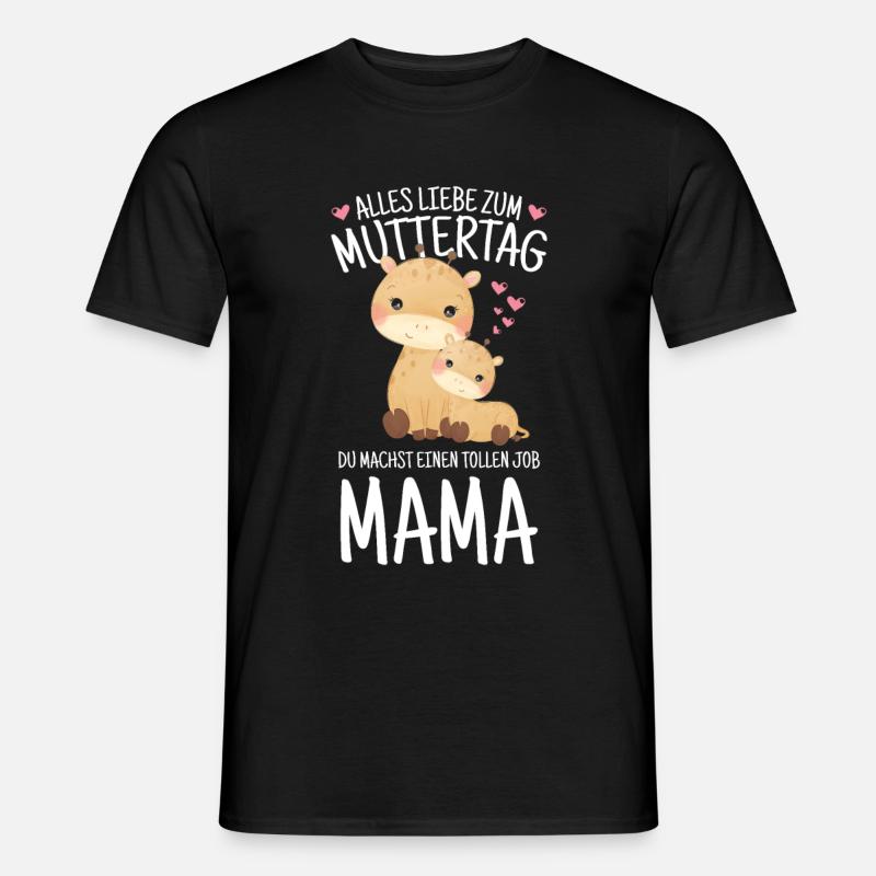 Muttertag Mutter Mummy Erster Giraffe Geschenk - Männer T-Shirt - Schwarz