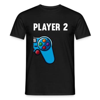 Gamer 1 2 Player Gaming Gaming Console Gift - Men's T-Shirt - black - Front - AI Model Male 178 light (178cm)