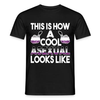 this is how a cool asexual looks like - Männer T-Shirt - Schwarz - Vorne - AI Model Male 178 light (178cm)