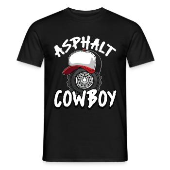 LKW Trucker Fernfahrer Asphalt Cowboy Geschenk - Männer T-Shirt - Schwarz - Vorne - AI Model Male 178 light (178cm)