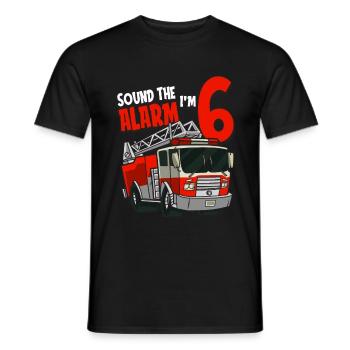 Pompiers 6 anniversaire année enfants garçon cadeau - T-shirt homme - noir - Devant - AI Model Male 178 light (178cm)