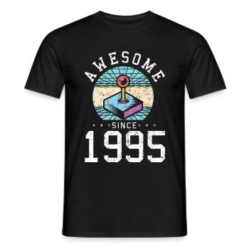 Vintage 1995 95 Birthday Retro Vintage Gift - Men's T-Shirt - black - Front - AI Model Male 178 light (178cm)