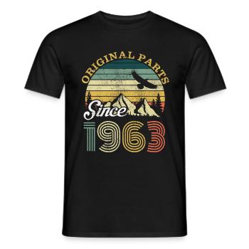 Vintage 1963 63 Anniversaire Rétro Millésime cadeau - T-shirt homme - noir - Devant - AI Model Male 178 light (178cm)