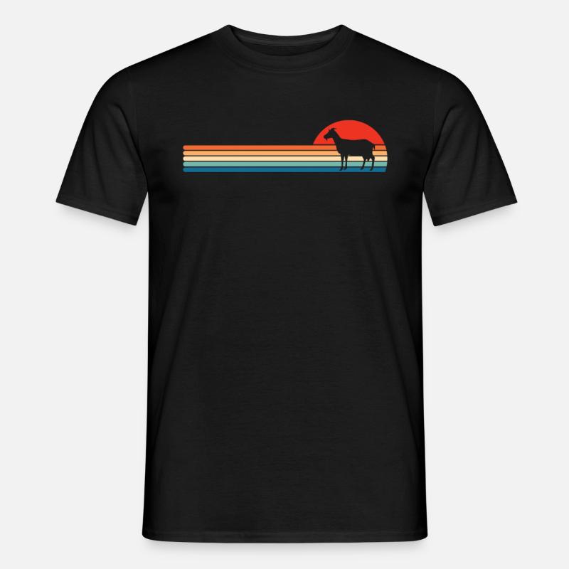 Ziege Bauernhof Ziegen Lamm Tiere Retro Geschenk - Männer T-Shirt - Schwarz