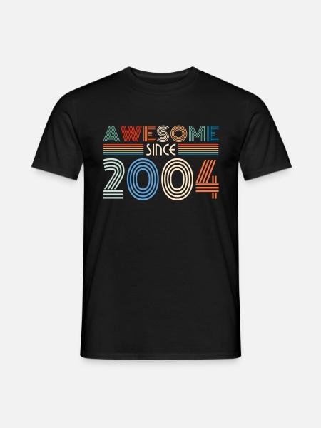 Vintage 2004 04 Birthday Retro Vintage Gift - Men's T-Shirt - black