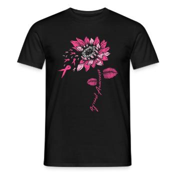 Fight Breast Cancer Brustkrebs Blume Geschenk - Männer T-Shirt - Schwarz - Vorne - AI Model Male 178 light (178cm)