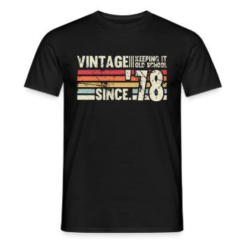 Vintage 1978 78 Anniversaire Rétro Millésime cadeau - T-shirt homme - noir - Devant - AI Model Male 178 light (178cm)