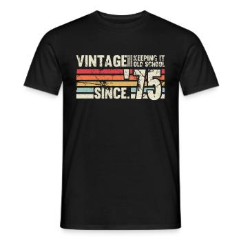 Vintage 1975 75 Anniversaire Rétro Millésime cadeau - T-shirt homme - noir - Devant - AI Model Male 178 light (178cm)