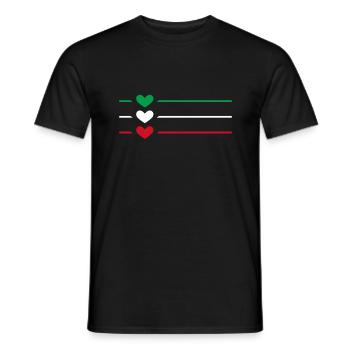 Iran Flag Heart - Men's T-Shirt - black - Front - AI Model Male 178 light (178cm)