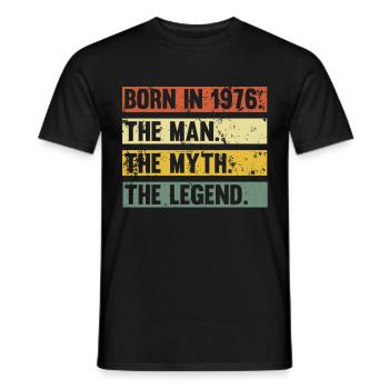 Vintage 1976 76 Anniversaire Rétro Millésime cadeau - T-shirt homme - noir - Devant - AI Model Male 178 light (178cm)