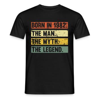 Vintage 1982 82 Birthday Retro Vintage Gift - Men's T-Shirt - black - Front - AI Model Male 178 light (178cm)