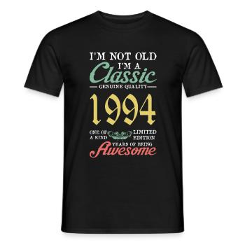 Vintage 1994 94 Anniversaire Rétro Millésime cadeau - T-shirt homme - noir - Devant - AI Model Male 178 light (178cm)