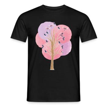 oiseau arbre oiseaux Observer l’essaim d’oiseau Cadeau - T-shirt homme - noir - Devant - AI Model Male 178 light (178cm)