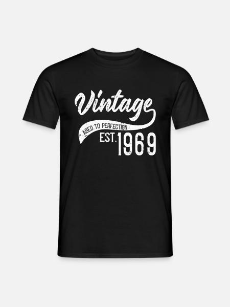 Vintage 1969 69 Anniversaire Rétro Millésime cadeau - T-shirt homme - noir
