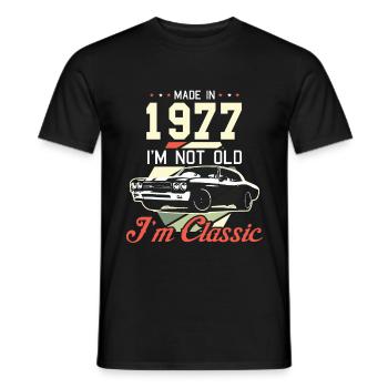 Vintage 1977 77 Anniversaire Rétro Millésime cadeau - T-shirt homme - noir - Devant - AI Model Male 178 light (178cm)