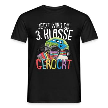 3. Klasse Auto Grundschule Junge Geschenk - Männer T-Shirt - Schwarz - Vorne - AI Model Male 178 light (178cm)