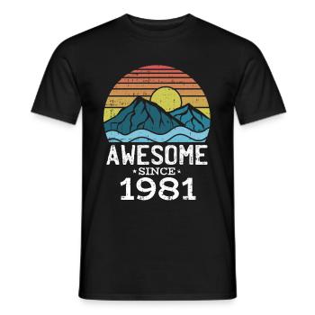 Vintage 1981 81 Anniversaire Rétro Millésime cadeau - T-shirt homme - noir - Devant - AI Model Male 178 light (178cm)