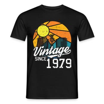 Vintage 1979 79 Anniversaire Rétro Millésime cadeau - T-shirt homme - noir - Devant - AI Model Male 178 light (178cm)