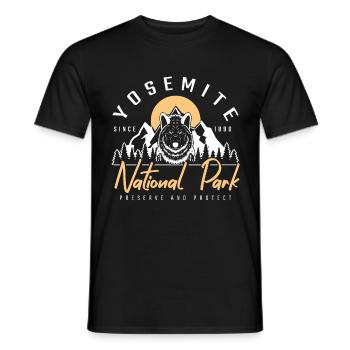 Yosemite Parc National Aventure Wolf Cadeau - T-shirt homme - noir - Devant - AI Model Male 178 light (178cm)