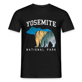 Yosemite Nationalpark Abenteuer Retro Bär Geschenk - Männer T-Shirt - Schwarz - Vorne - AI Model Male 178 light (178cm)