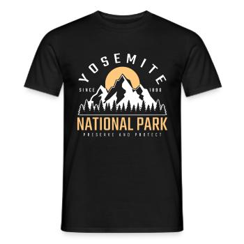 Yosemite National Park Adventure Mountains Gift - Men's T-Shirt - black - Front - AI Model Male 178 light (178cm)