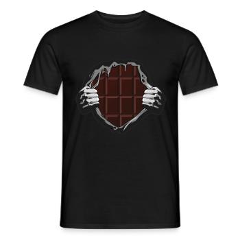 Chocolat dans le cœur - T-shirt homme - noir - Devant - AI Model Male 178 light (178cm)