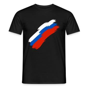 Russie drapeau couleurs - T-shirt homme - noir - Devant - AI Model Male 178 light (178cm)