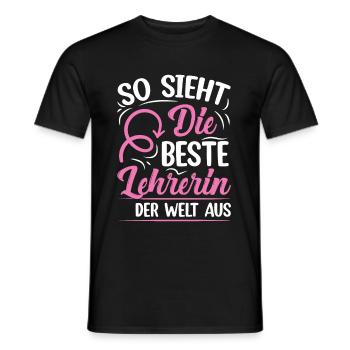 So sieht die Beste Lehrerin der Welt aus - Männer T-Shirt - Schwarz - Vorne - AI Model Male 178 light (178cm)
