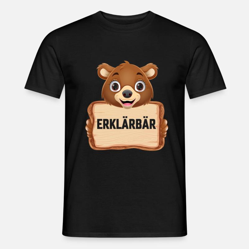 Erklärbär - Männer T-Shirt - Schwarz