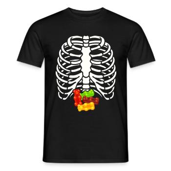 Gummy bears in the stomach - Men's T-Shirt - black - Front - AI Model Male 178 light (178cm)