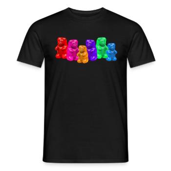 Oursons en caoutchouc - T-shirt homme - noir - Devant - AI Model Male 178 light (178cm)
