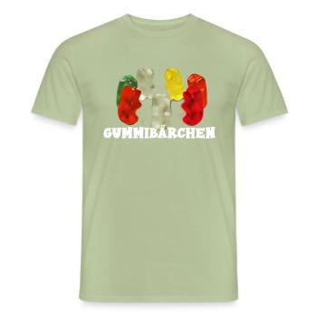 Gummibärchen - Männer T-Shirt - Sage - Vorne - AI Model Male 178 light (178cm)
