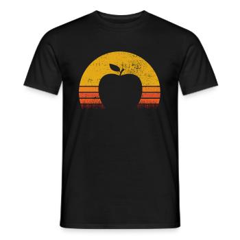 Apple Healthy Fruit Fruit Vegan Retro Gift - Men's T-Shirt - black - Front - AI Model Male 178 light (178cm)