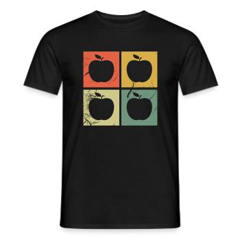 Apple Healthy Fruit Fruit Vegan Retro Gift - Men's T-Shirt - black - Front - AI Model Male 178 light (178cm)
