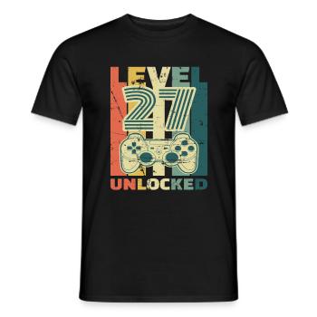 Cadeau de jeu de 27e anniversaire - T-shirt homme - noir - Devant - AI Model Male 178 light (178cm)